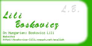 lili boskovicz business card